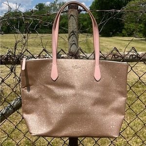 Kate Spade Gold and Pink Tote Bag